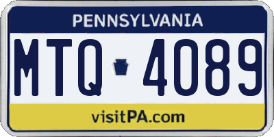 PA license plate MTQ4089