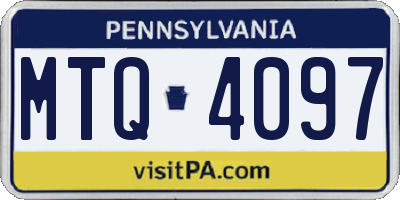 PA license plate MTQ4097
