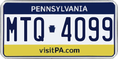 PA license plate MTQ4099