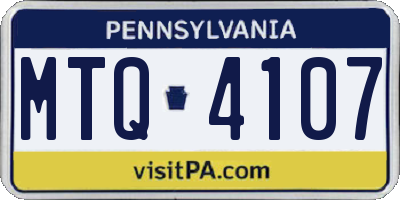 PA license plate MTQ4107