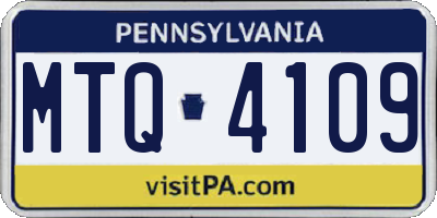 PA license plate MTQ4109
