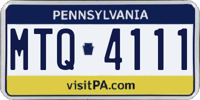 PA license plate MTQ4111