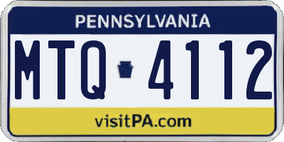 PA license plate MTQ4112