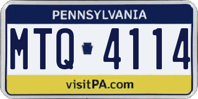 PA license plate MTQ4114