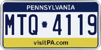 PA license plate MTQ4119