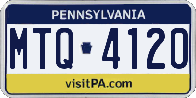 PA license plate MTQ4120
