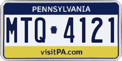 PA license plate MTQ4121