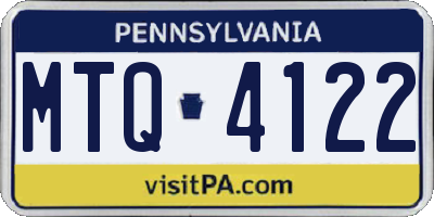 PA license plate MTQ4122