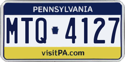 PA license plate MTQ4127