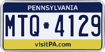 PA license plate MTQ4129