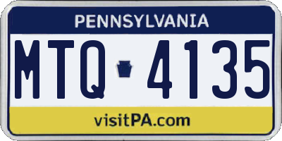 PA license plate MTQ4135