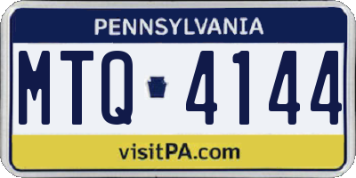 PA license plate MTQ4144