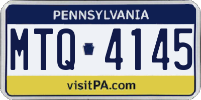 PA license plate MTQ4145