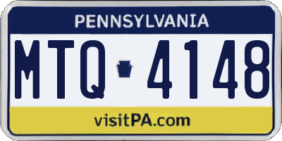 PA license plate MTQ4148