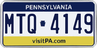 PA license plate MTQ4149