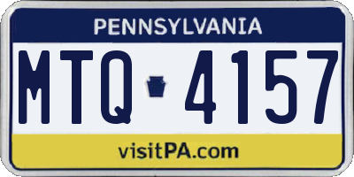PA license plate MTQ4157