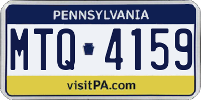 PA license plate MTQ4159
