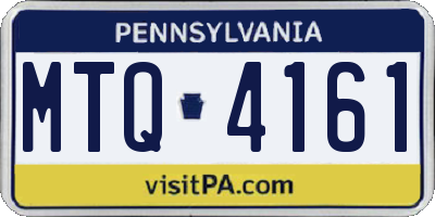 PA license plate MTQ4161