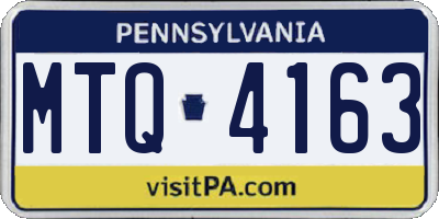 PA license plate MTQ4163