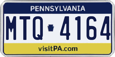 PA license plate MTQ4164