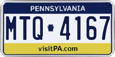 PA license plate MTQ4167