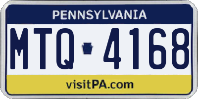 PA license plate MTQ4168