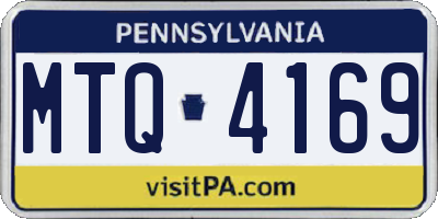 PA license plate MTQ4169