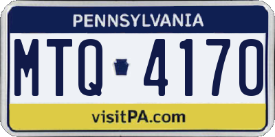 PA license plate MTQ4170