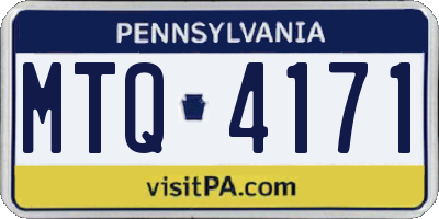 PA license plate MTQ4171