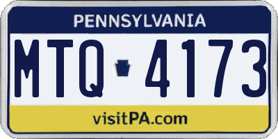 PA license plate MTQ4173