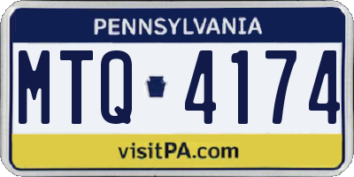 PA license plate MTQ4174