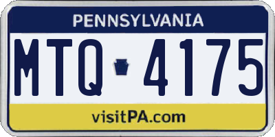 PA license plate MTQ4175