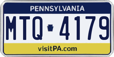PA license plate MTQ4179