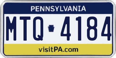 PA license plate MTQ4184
