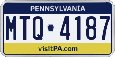 PA license plate MTQ4187