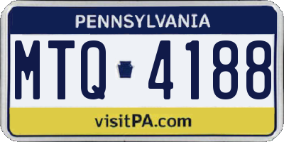 PA license plate MTQ4188
