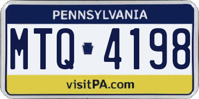 PA license plate MTQ4198