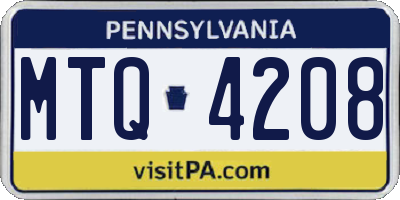 PA license plate MTQ4208