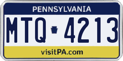 PA license plate MTQ4213