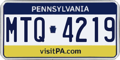 PA license plate MTQ4219