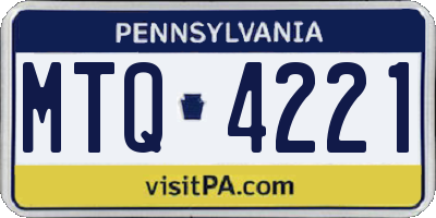 PA license plate MTQ4221