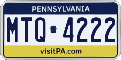 PA license plate MTQ4222