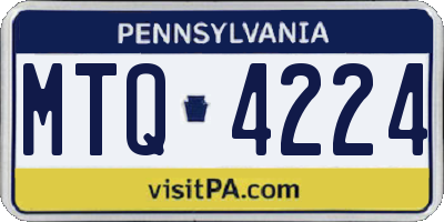 PA license plate MTQ4224