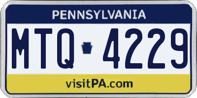 PA license plate MTQ4229