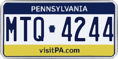 PA license plate MTQ4244