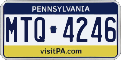 PA license plate MTQ4246