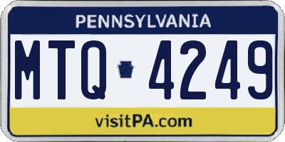 PA license plate MTQ4249