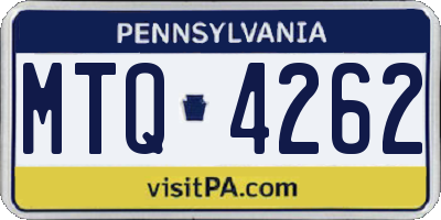 PA license plate MTQ4262