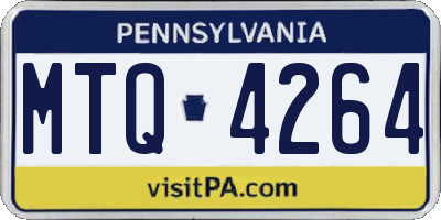 PA license plate MTQ4264
