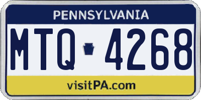 PA license plate MTQ4268